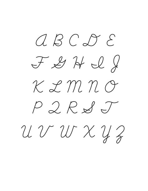 cursive alphabet capital letters.